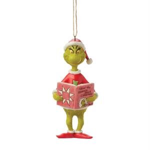 Enesco Dr. Seuss Grinch by Jim Shore Grinch with Book Ornament NEW NIB